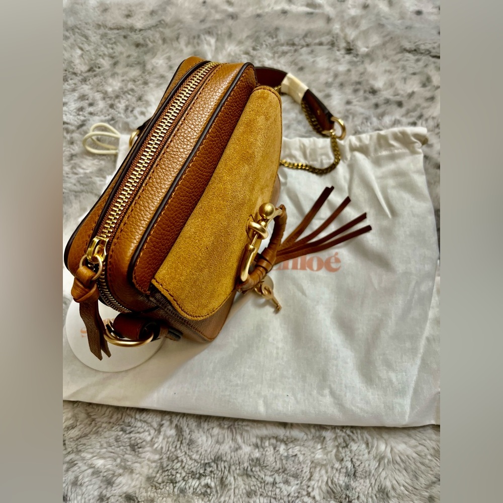See by Chloé Joan Camera Leather Crossbody Bag in Caramello MSRP$465